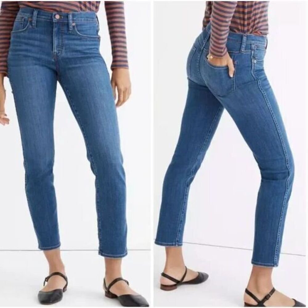 NEW Madewell the tall‎ Mid-Rise Stovepipe Jeans in Leman Wash, 26Tall